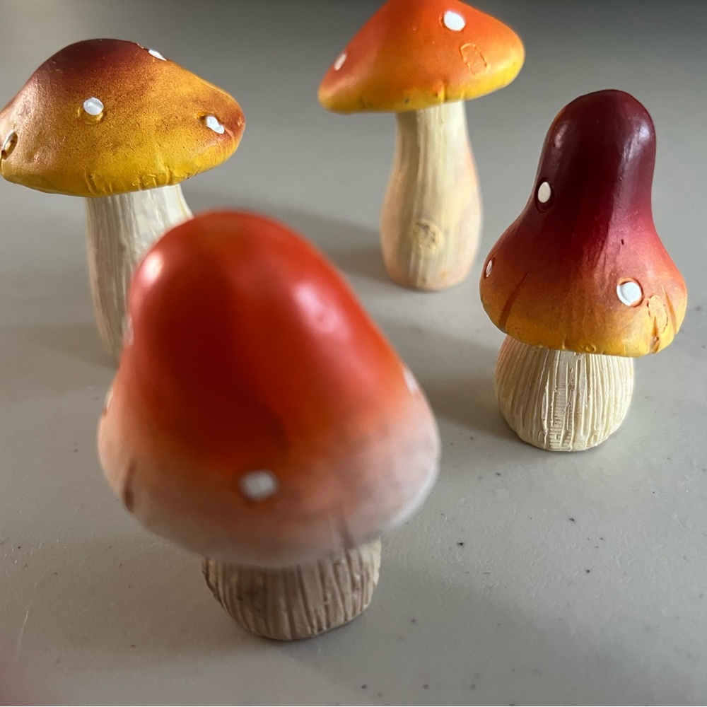 Polka dot mini mushrooms. So cute for garden plants or on shelf